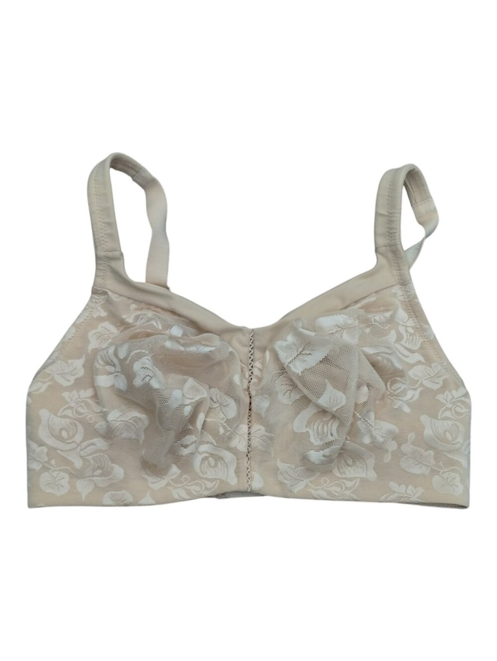 NWOT Wacoal Awareness Soft Cup Wire Free Bra Women's Size 38DD Floral Beige Nude